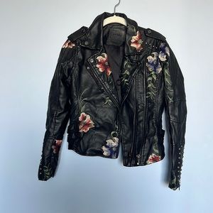 Floral Leather Jacket